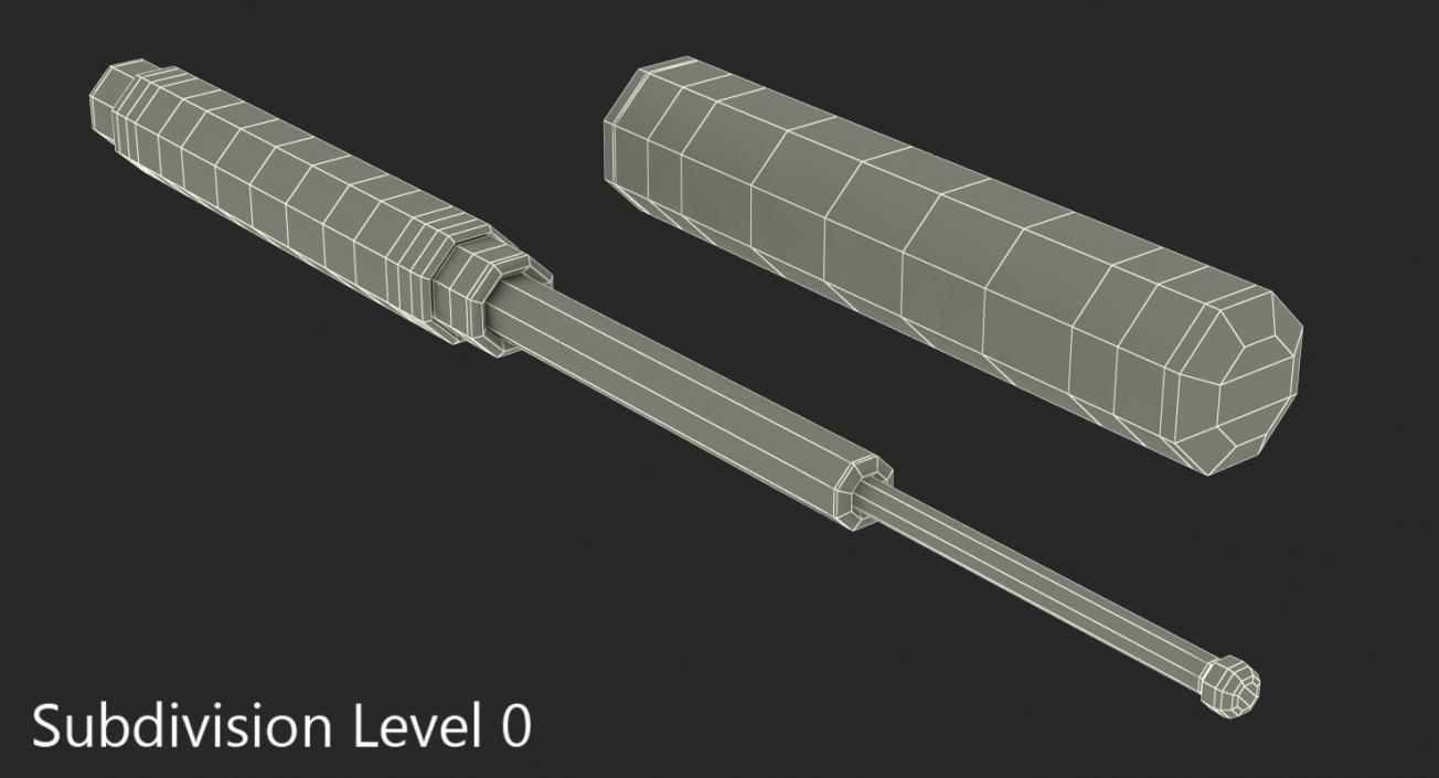 3D Police Expandable Baton model