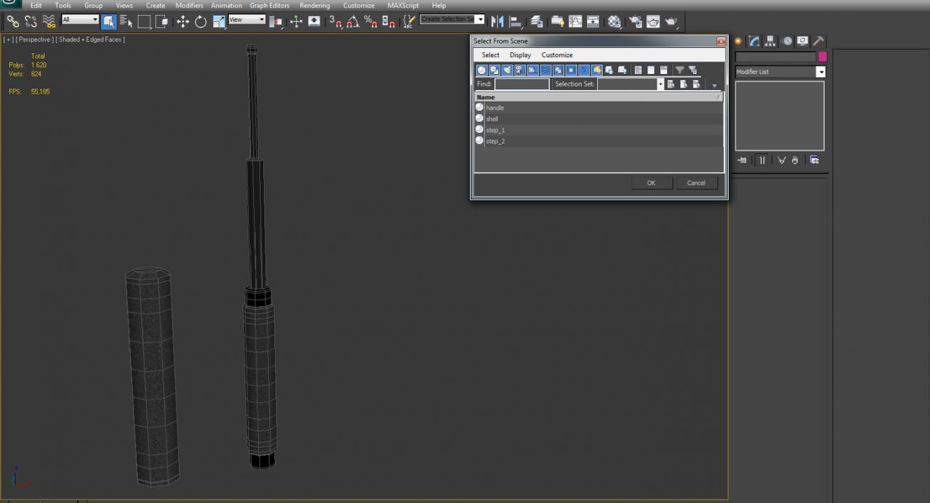 3D Police Expandable Baton model