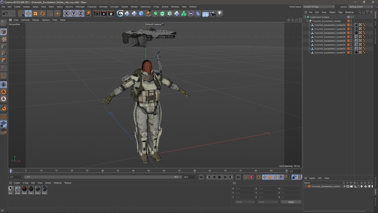 3D model Futuristic Exoskeleton Soldier