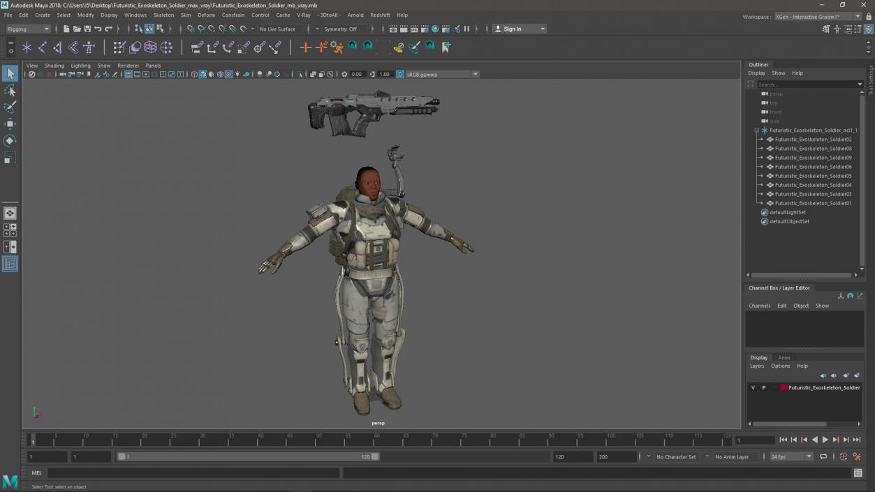 3D model Futuristic Exoskeleton Soldier