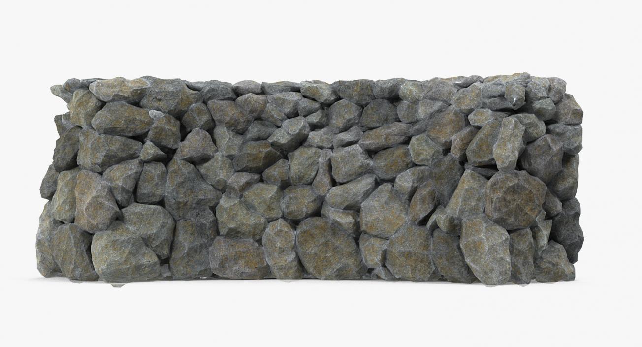 Rustic Bend Stone Wall 3D