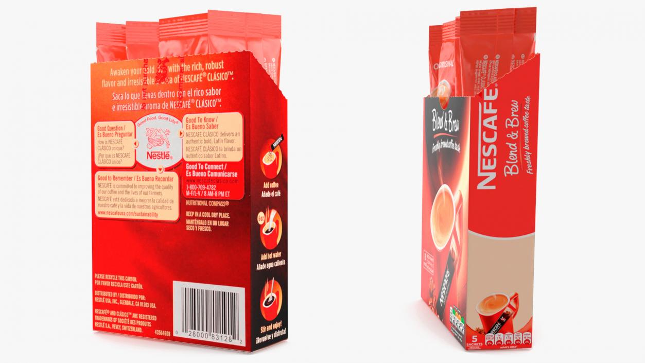 3D Nescafe Blend and Brew Box Opened model