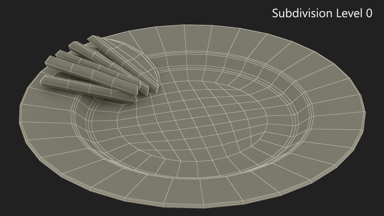 3D Boiled Sausage on Plate model