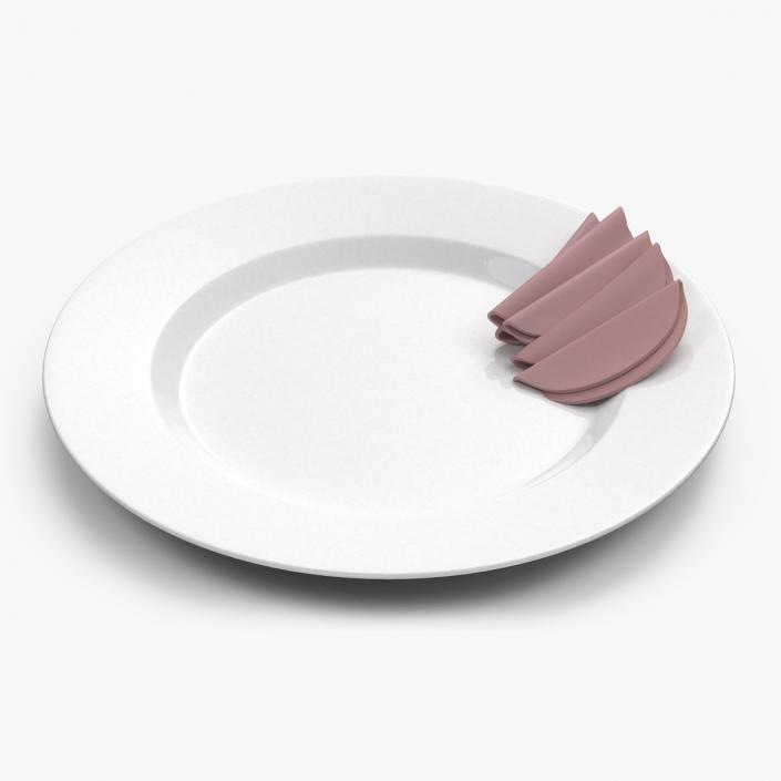 3D Boiled Sausage on Plate model