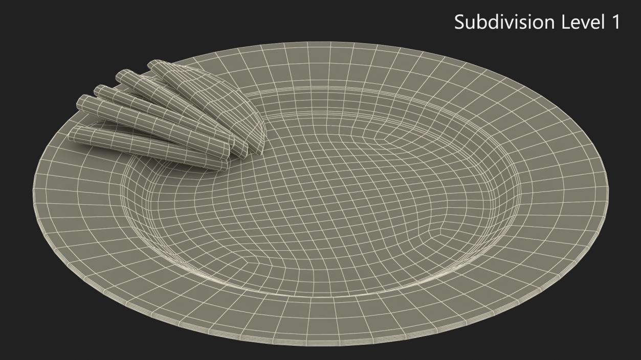 3D Boiled Sausage on Plate model