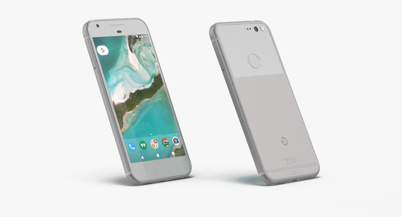 3D Google Pixel XL Phone Very Silver model