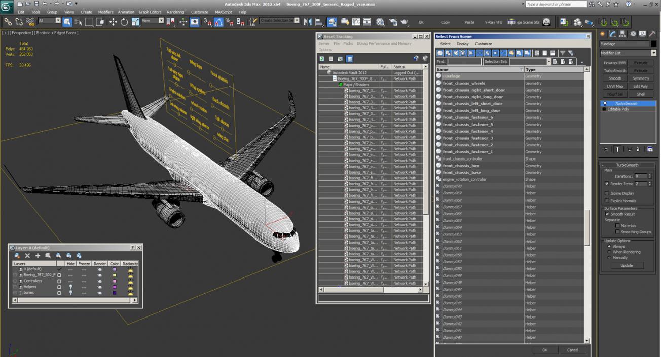 3D model Boeing 767-300F Generic Rigged