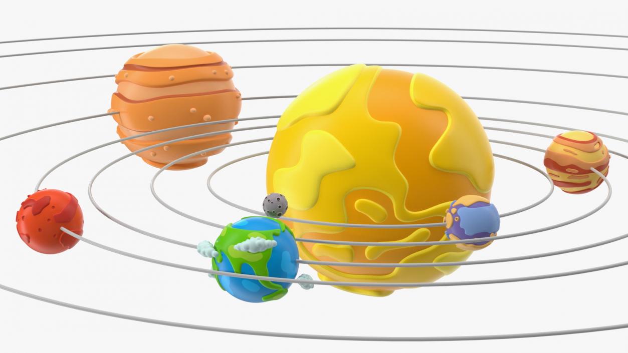 3D model Cartoon Solar System