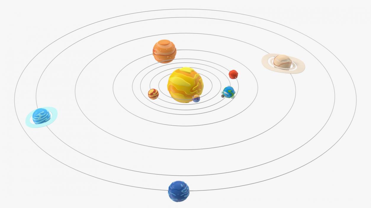 3D model Cartoon Solar System