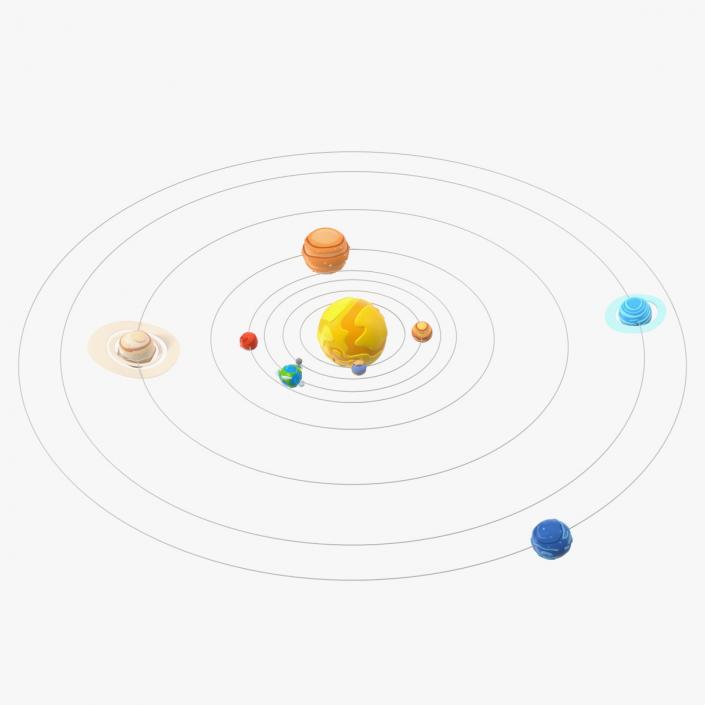 3D model Cartoon Solar System