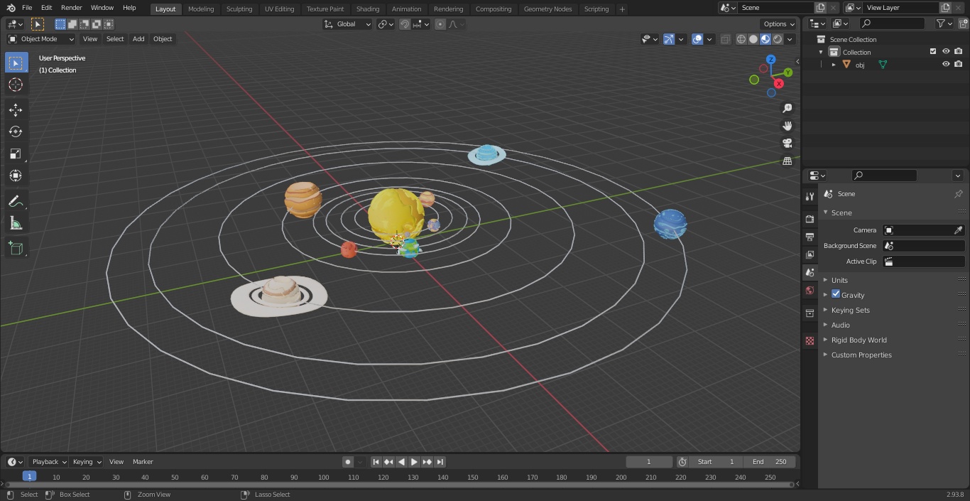 3D model Cartoon Solar System