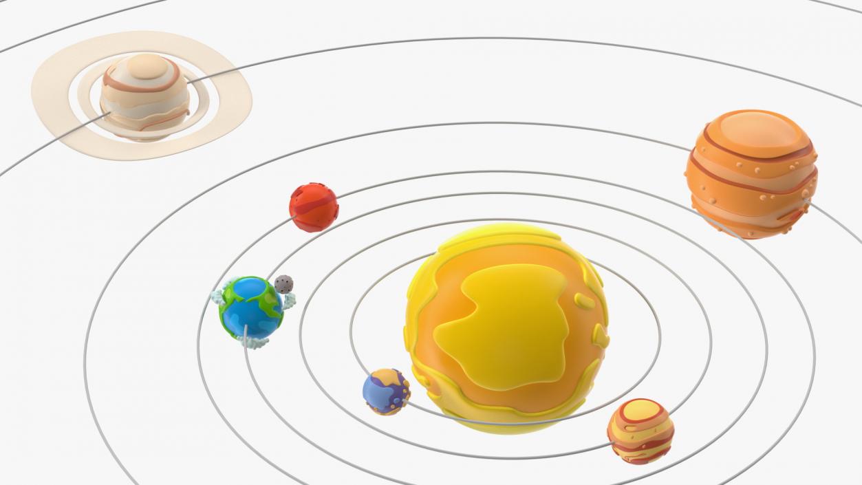 3D model Cartoon Solar System