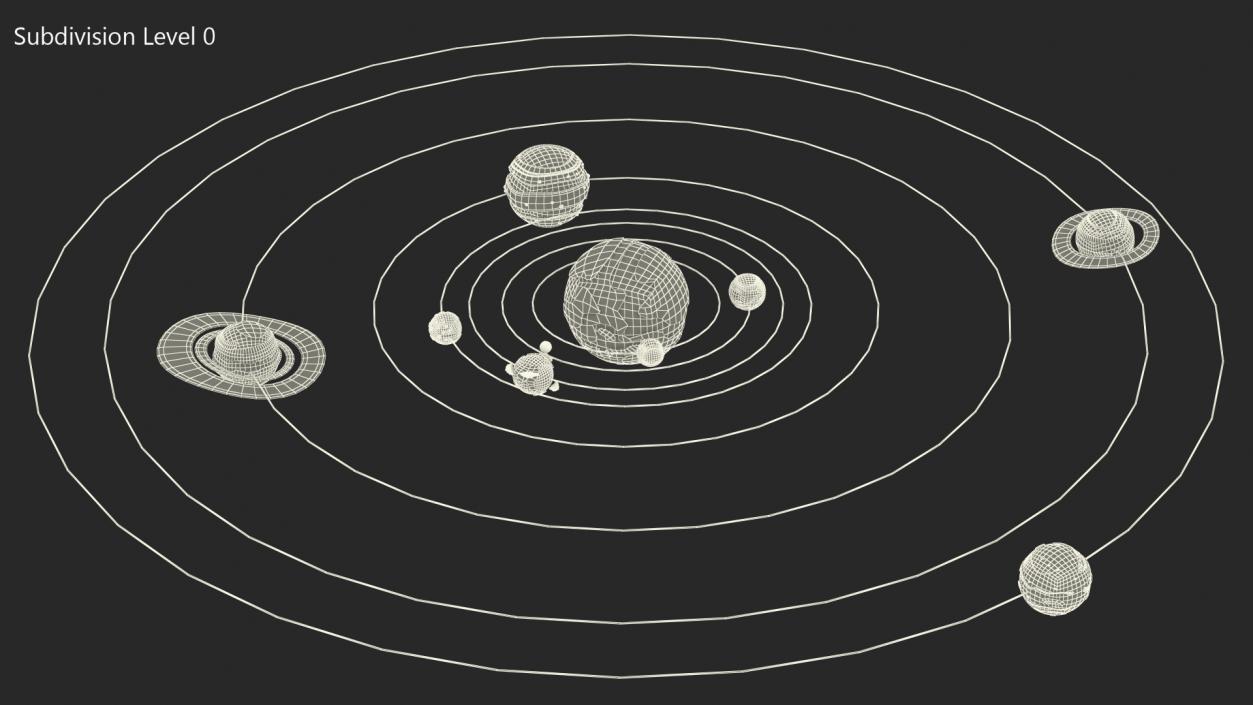 3D model Cartoon Solar System