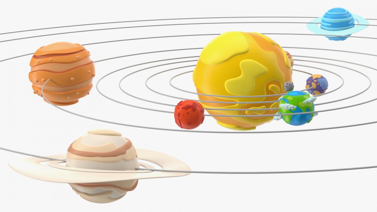 3D model Cartoon Solar System