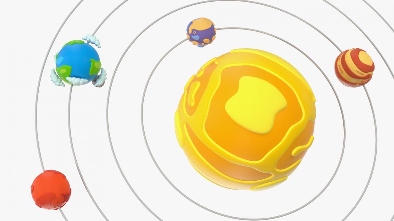 3D model Cartoon Solar System