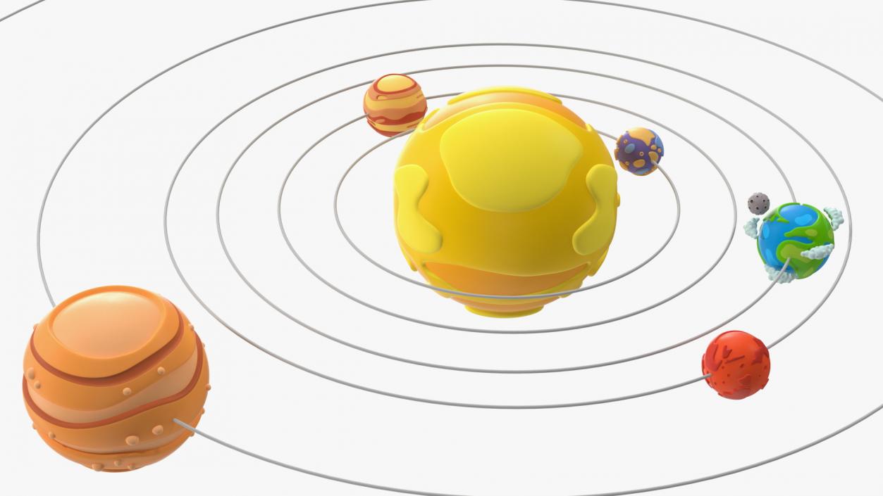 3D model Cartoon Solar System