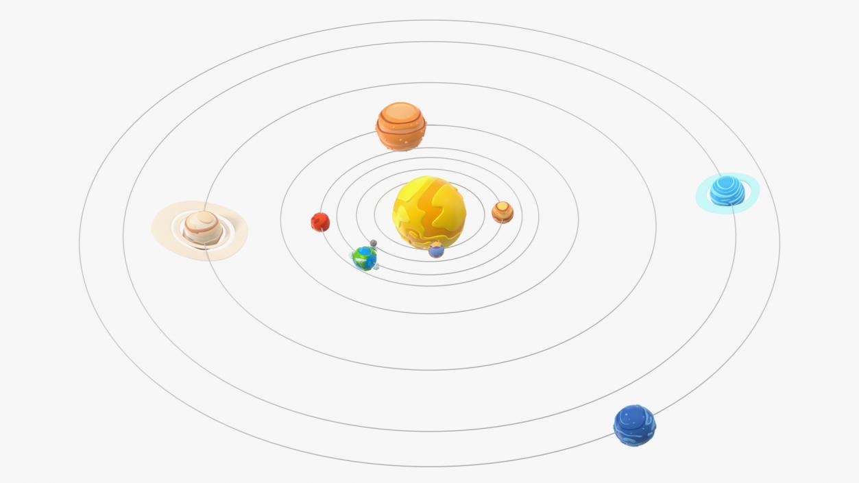 3D model Cartoon Solar System