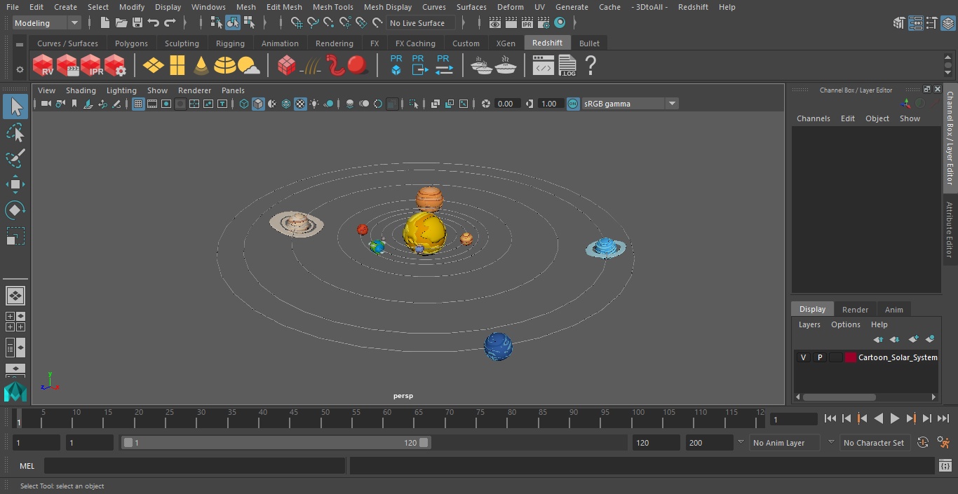 3D model Cartoon Solar System