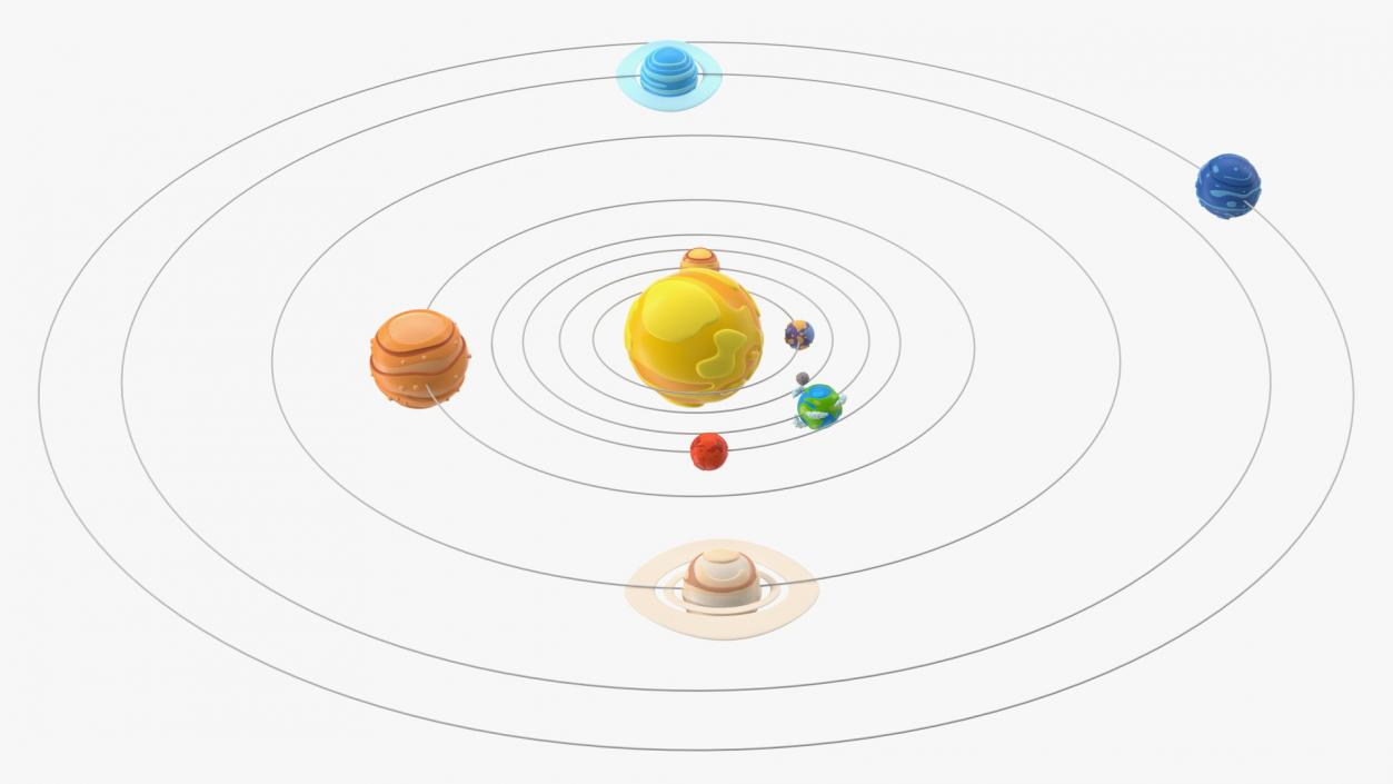 3D model Cartoon Solar System