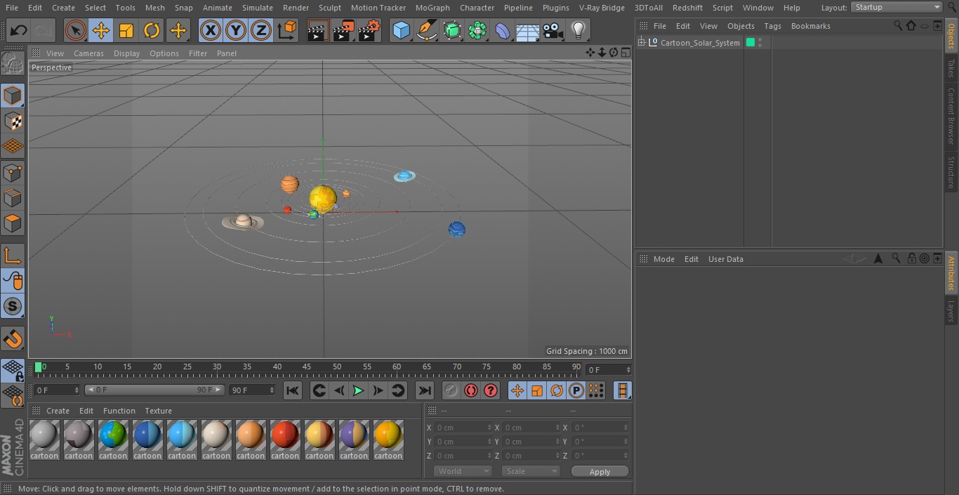 3D model Cartoon Solar System