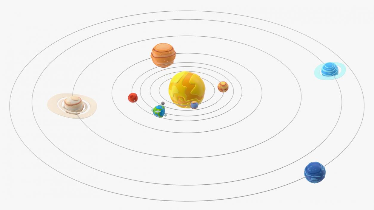 3D model Cartoon Solar System