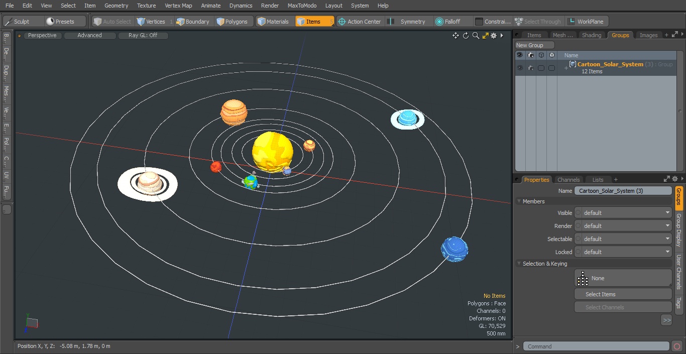 3D model Cartoon Solar System