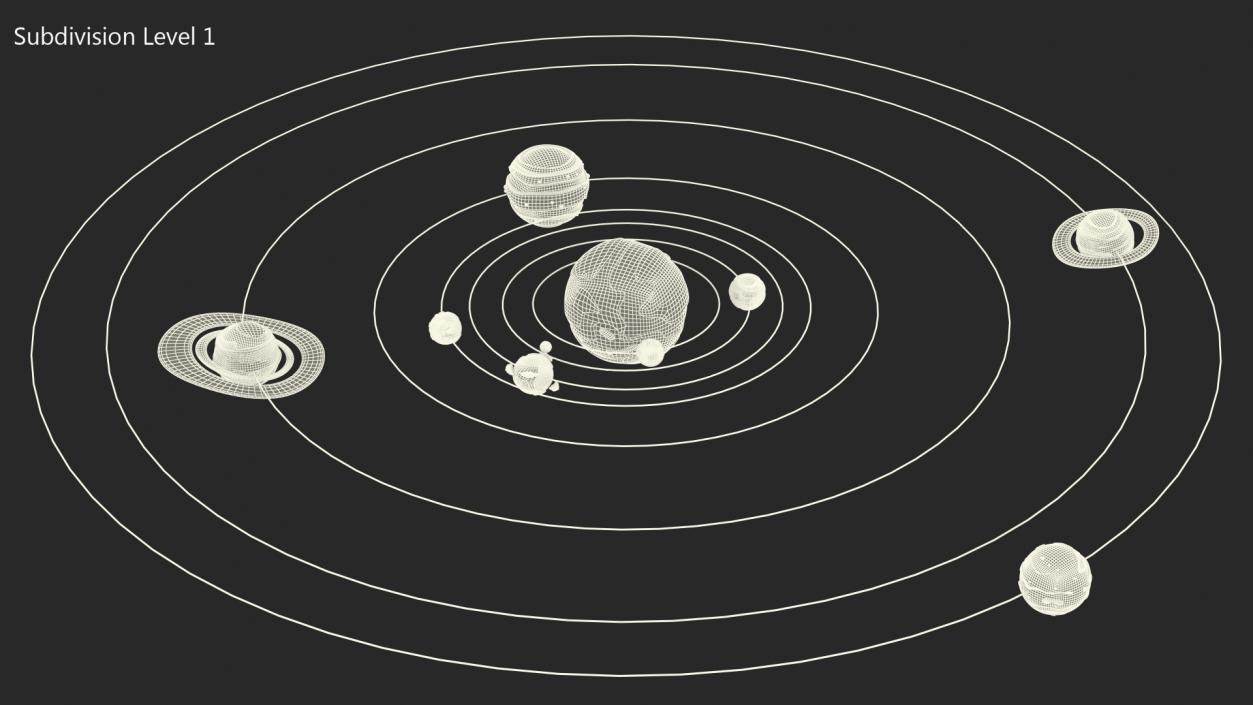 3D model Cartoon Solar System