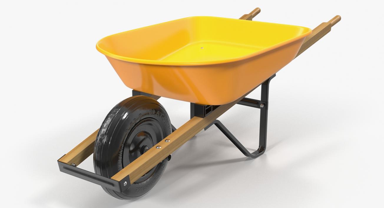 3D Wheelbarrow Yellow model