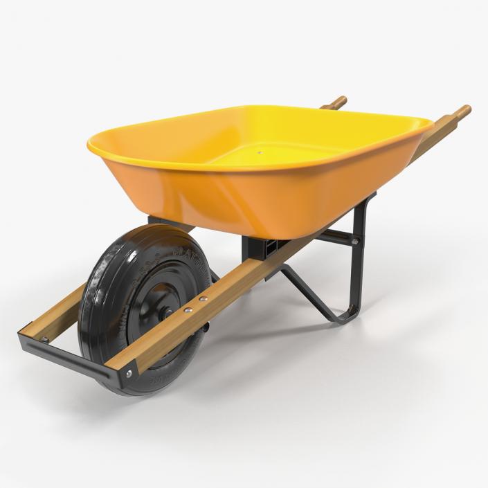 3D Wheelbarrow Yellow model