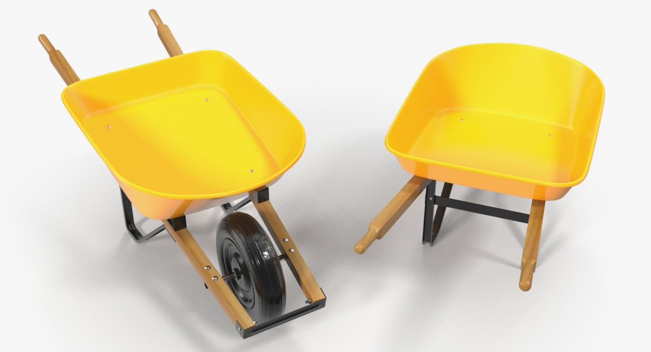 3D Wheelbarrow Yellow model