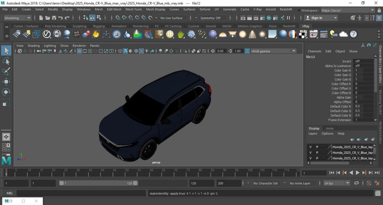 3D model 2025 Honda CR-V Blue