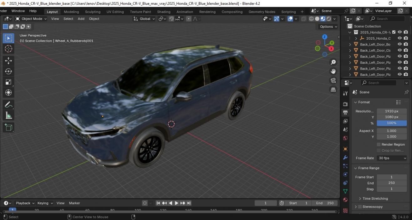 3D model 2025 Honda CR-V Blue