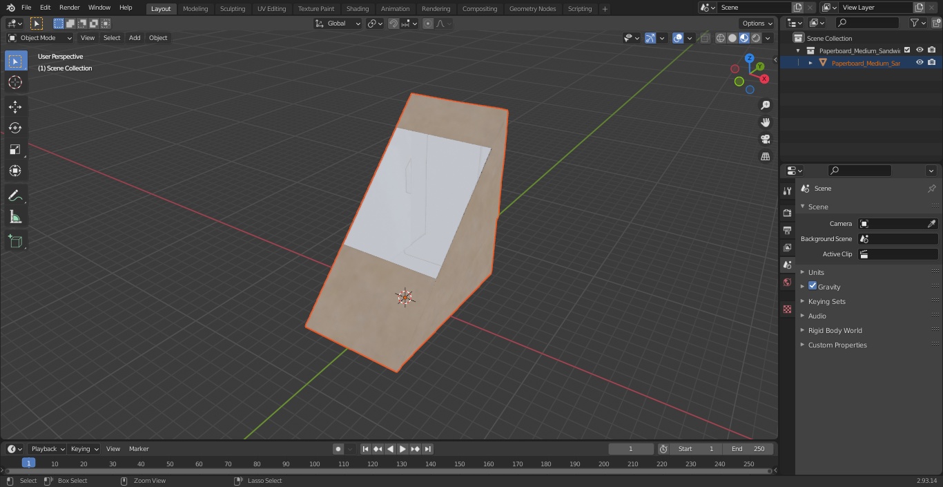 3D model Paperboard Medium Sandwich Box