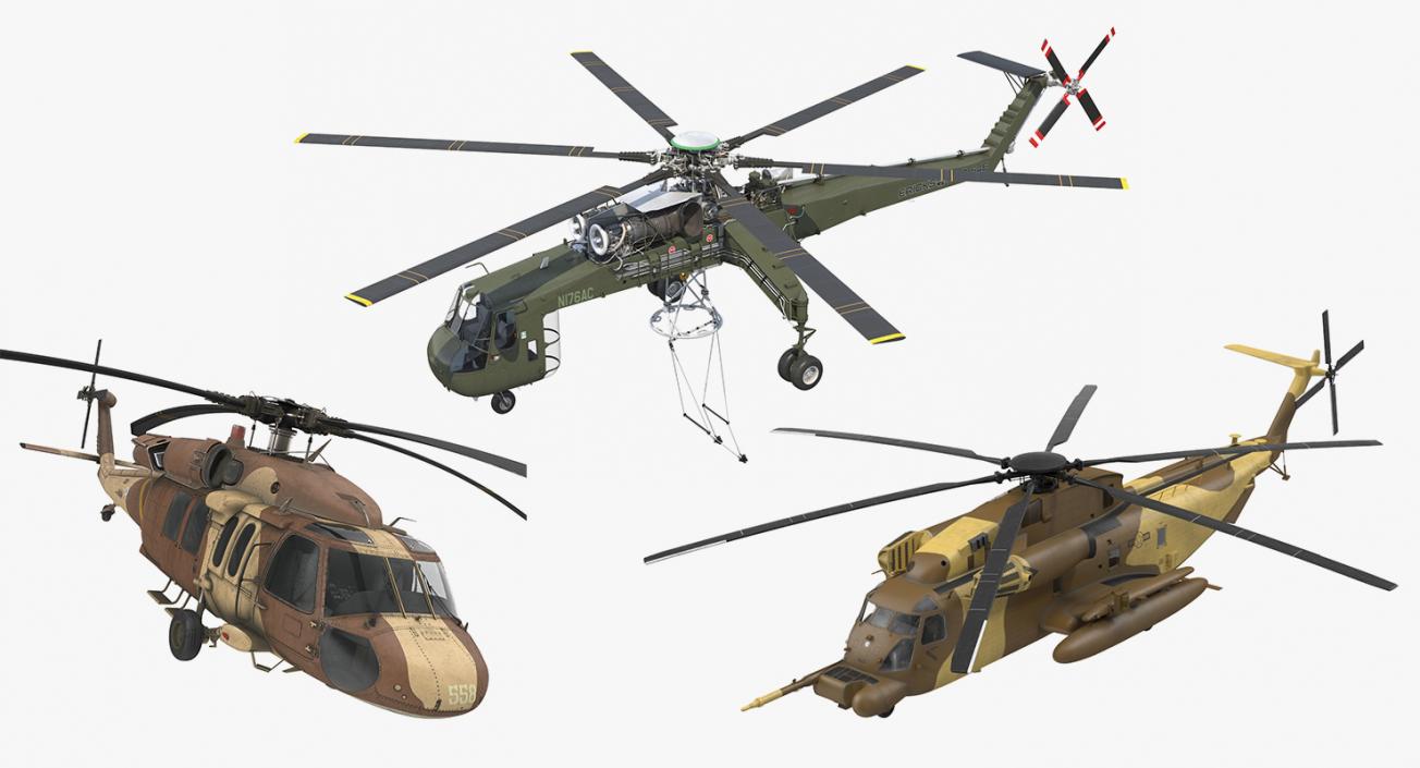 Sikorsky Military Rigged Helicopters Collection 2 3D model