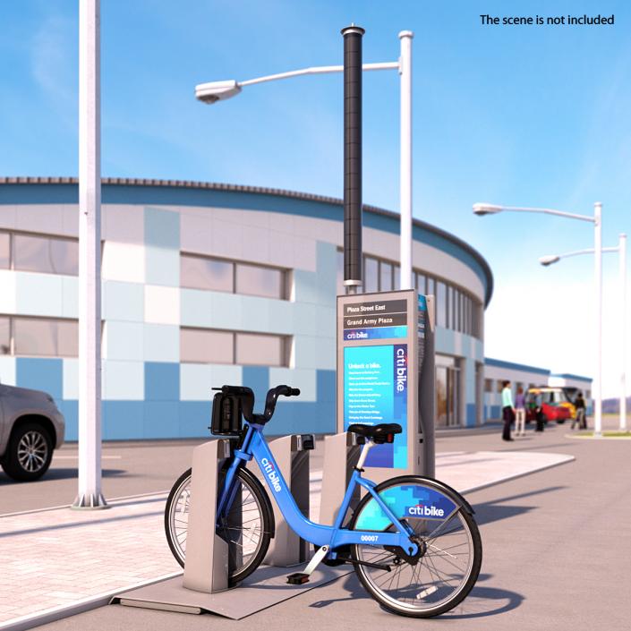 Citi Bike Pay Station with Bicycle 3D model