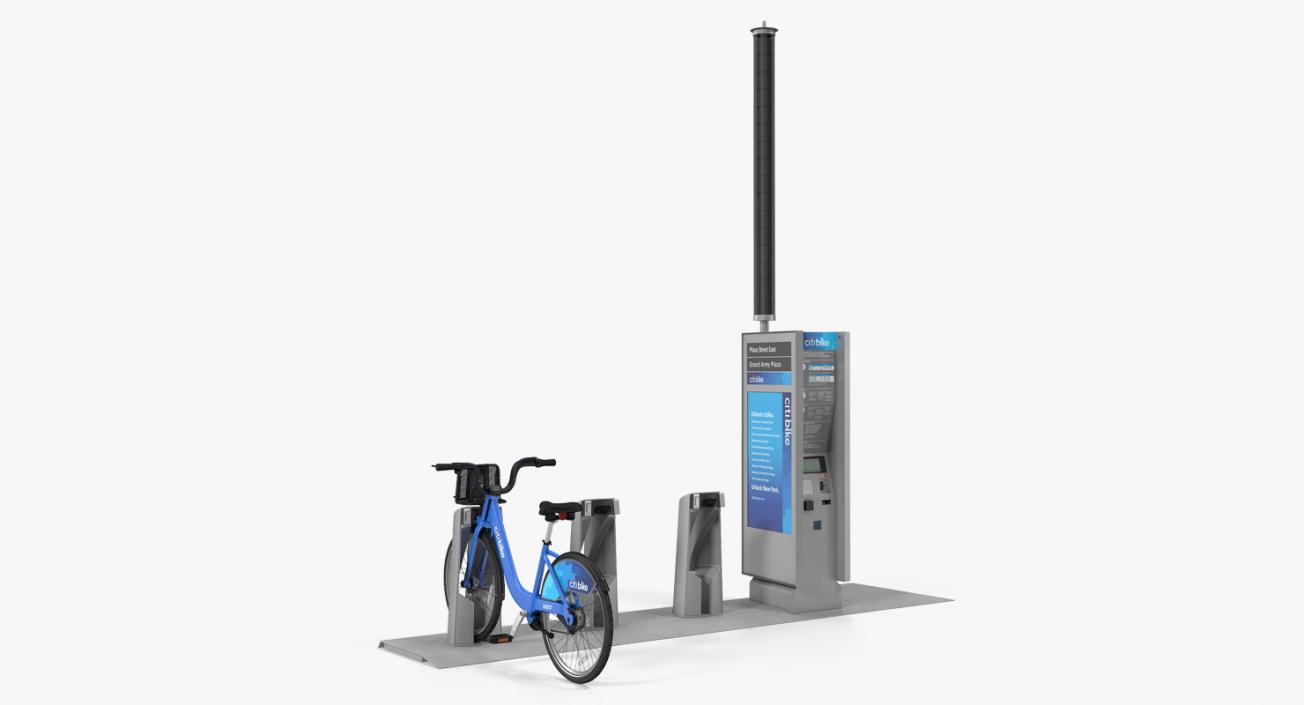 Citi Bike Pay Station with Bicycle 3D model