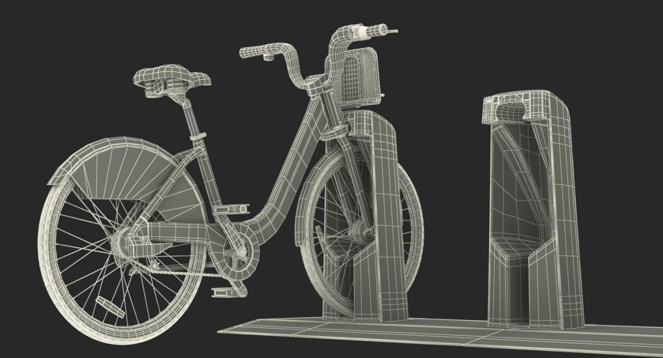 Citi Bike Pay Station with Bicycle 3D model