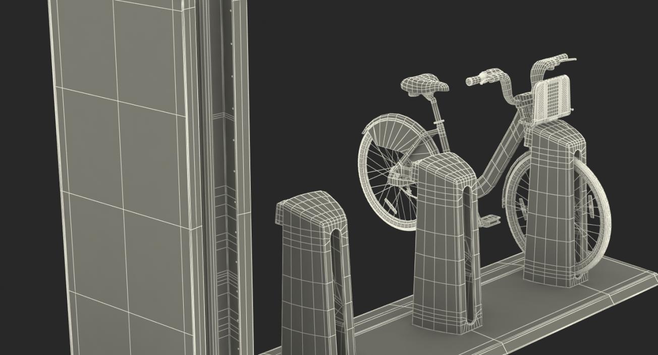 Citi Bike Pay Station with Bicycle 3D model