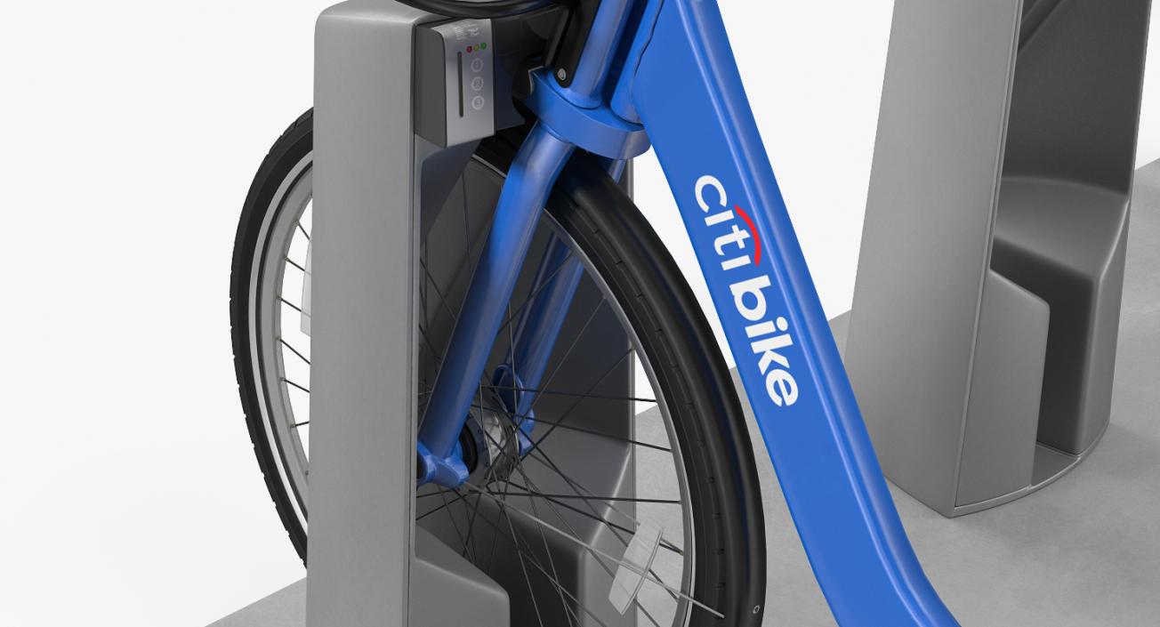 Citi Bike Pay Station with Bicycle 3D model