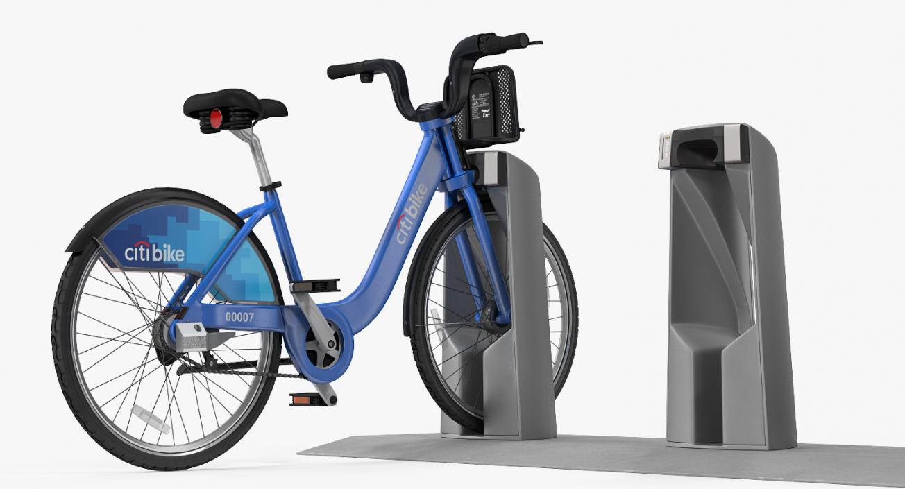 Citi Bike Pay Station with Bicycle 3D model