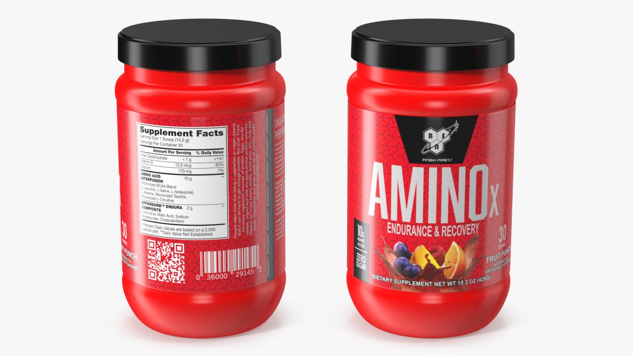 3D model BSN Amino X Muscle Recovery Powder with BCAAs