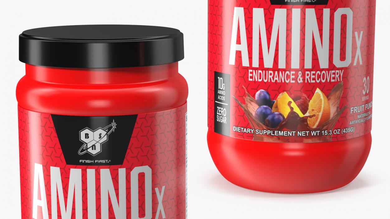 3D model BSN Amino X Muscle Recovery Powder with BCAAs