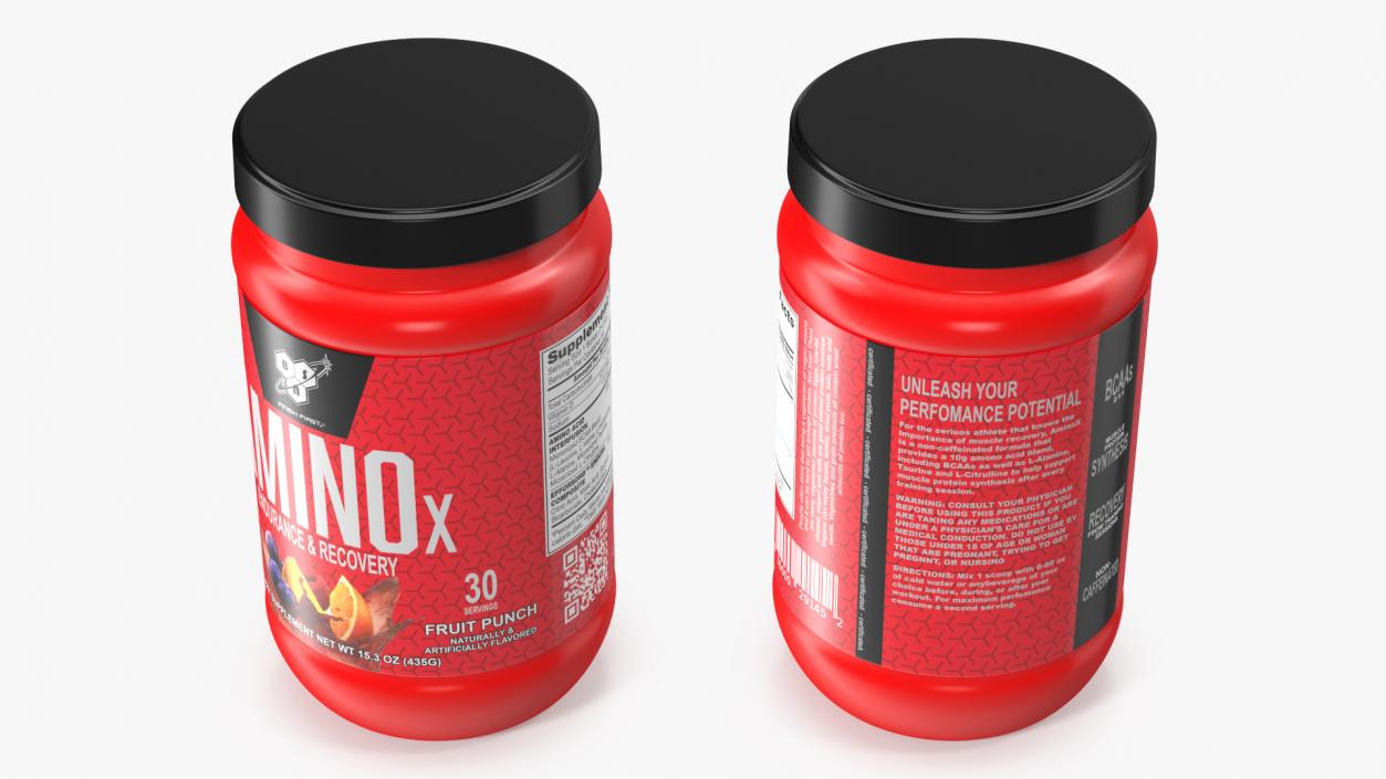 3D model BSN Amino X Muscle Recovery Powder with BCAAs