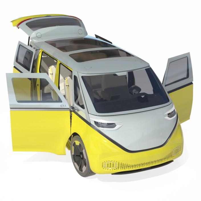 3D Electric Minivan Rigged model