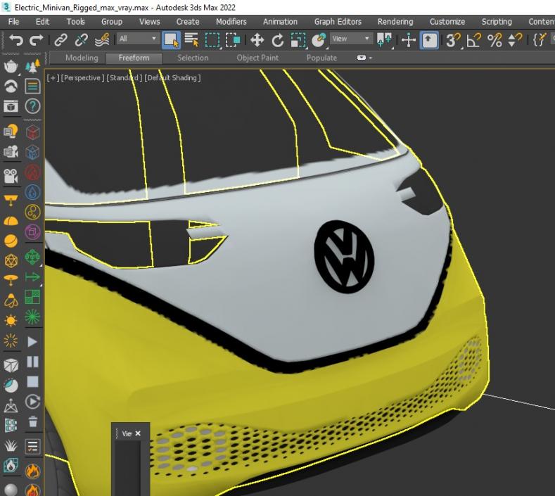 3D Electric Minivan Rigged model