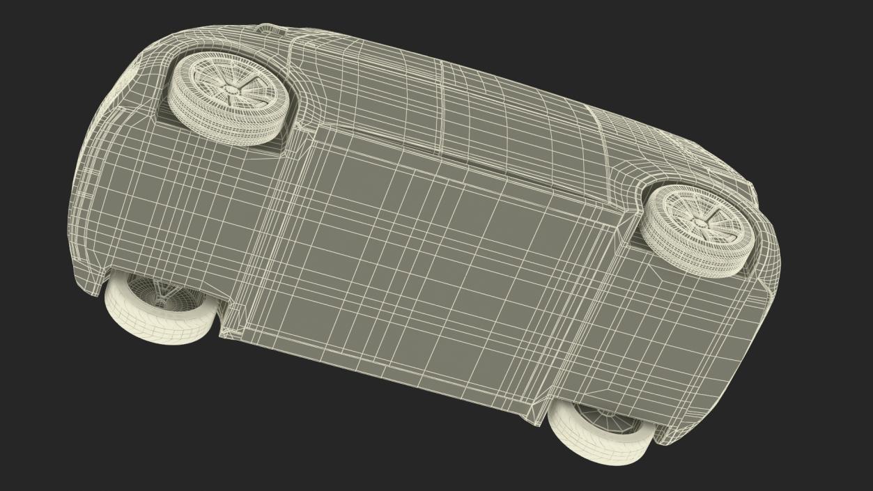 3D Electric Minivan Rigged model