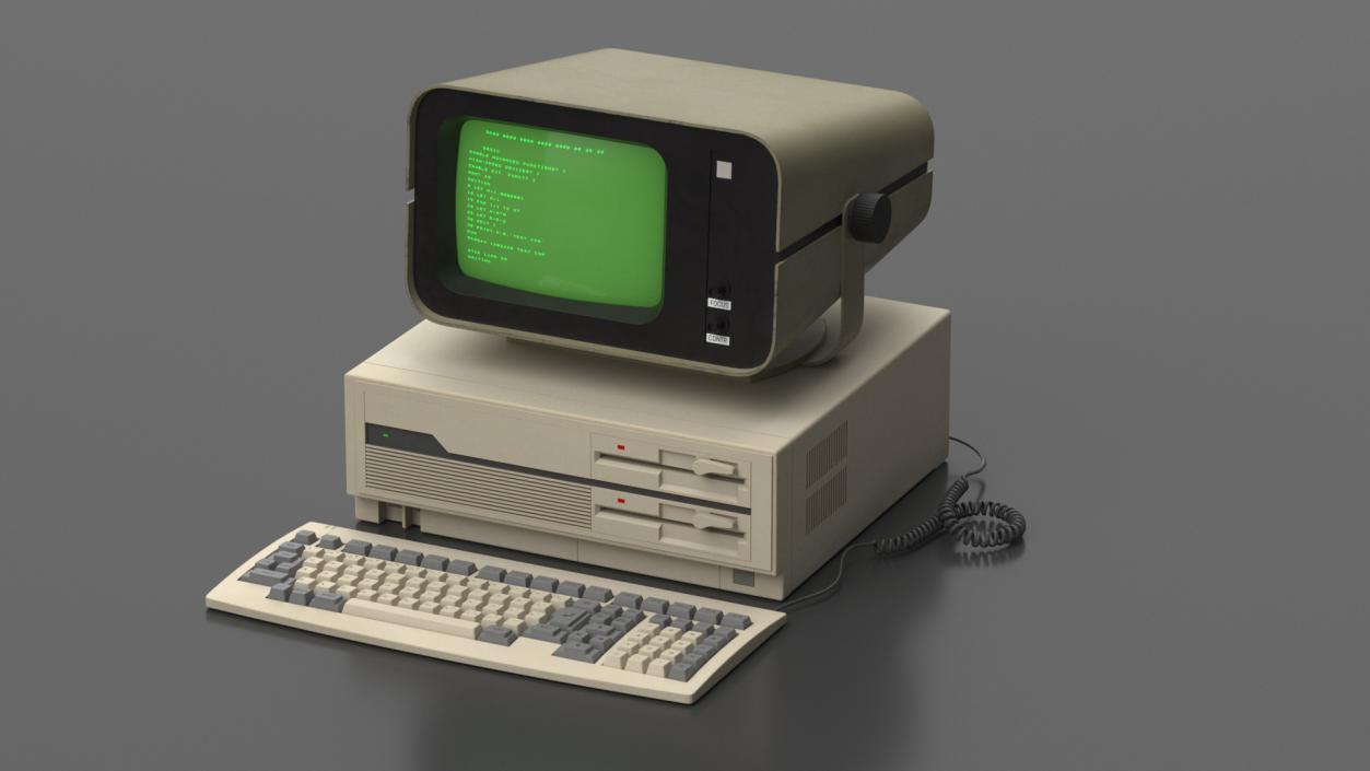 Personal Computer with Retro CRT Monitor 2 3D