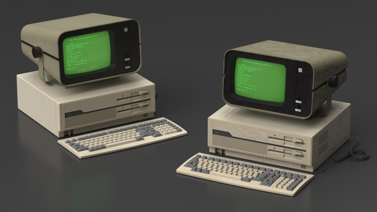 Personal Computer with Retro CRT Monitor 2 3D