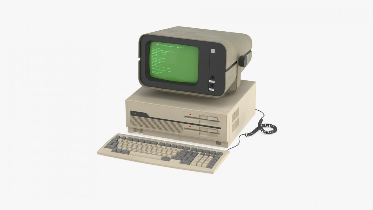 Personal Computer with Retro CRT Monitor 2 3D