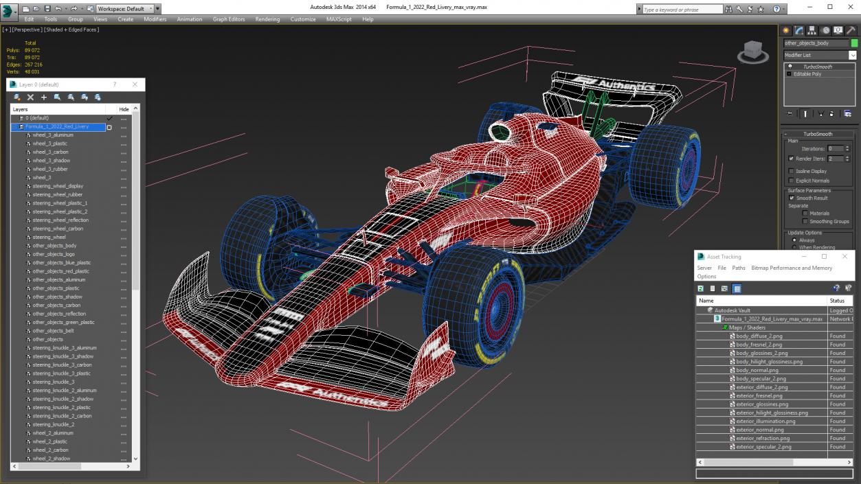 3D model Formula 1 2022 Red Livery